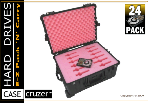 24 Pack Universal Hard Drive Shipping & Storage Case