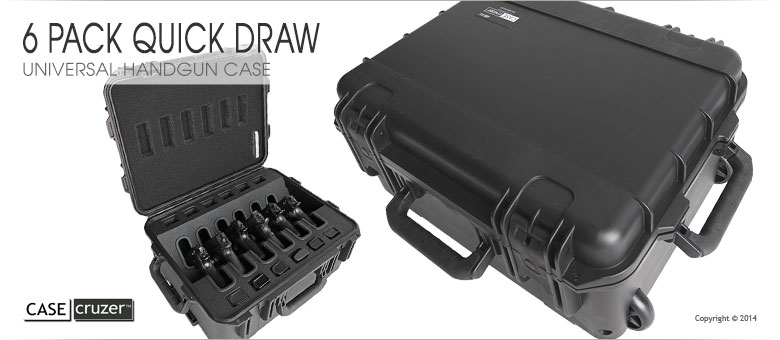 Quick Draw Universal Gun Case 6 Pack with 12 Magazines