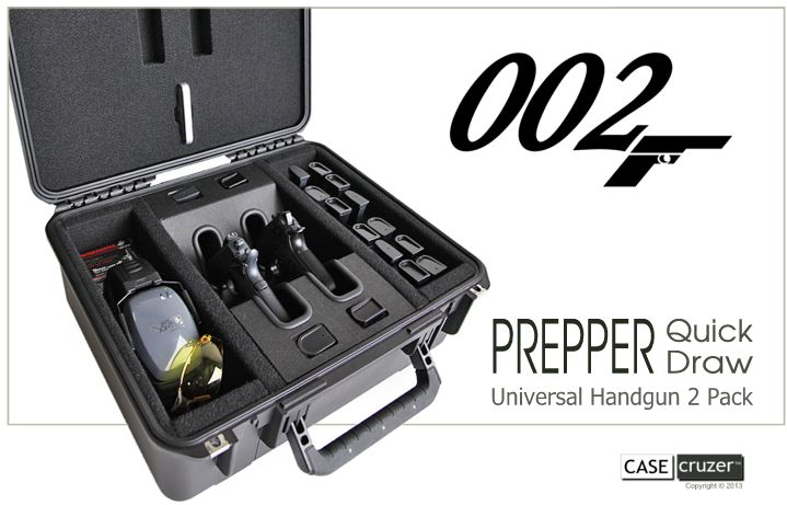 Prepper Quick Draw Universal Handgun Case 2 Pack