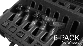 Quick Draw Handgun Case 6 Pack - No Wheels
