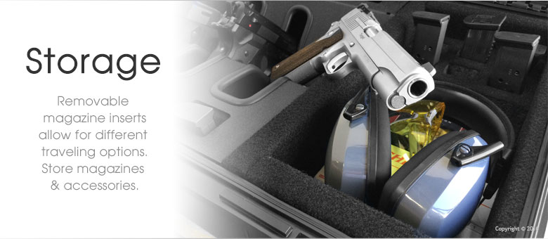 Multiple Handgun Case with Magazine Storage