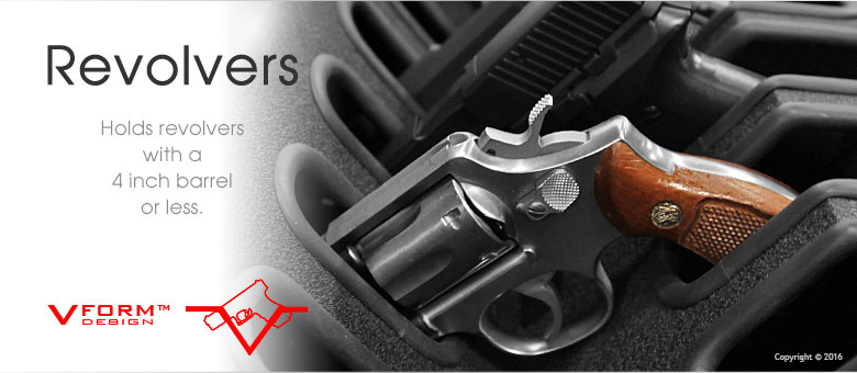 Pistol Case holds Revolvers
