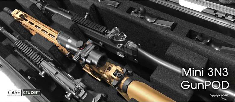Gun Case Mini 3N3 GunPOD 3 Pistol 3 Rifle Case