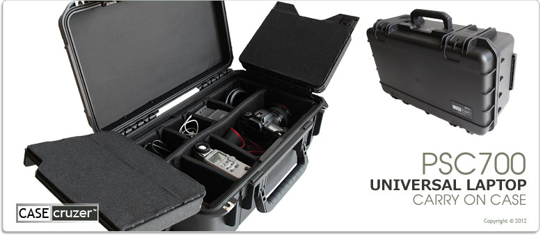 carrying case protects sensitive gear inside padded dividers